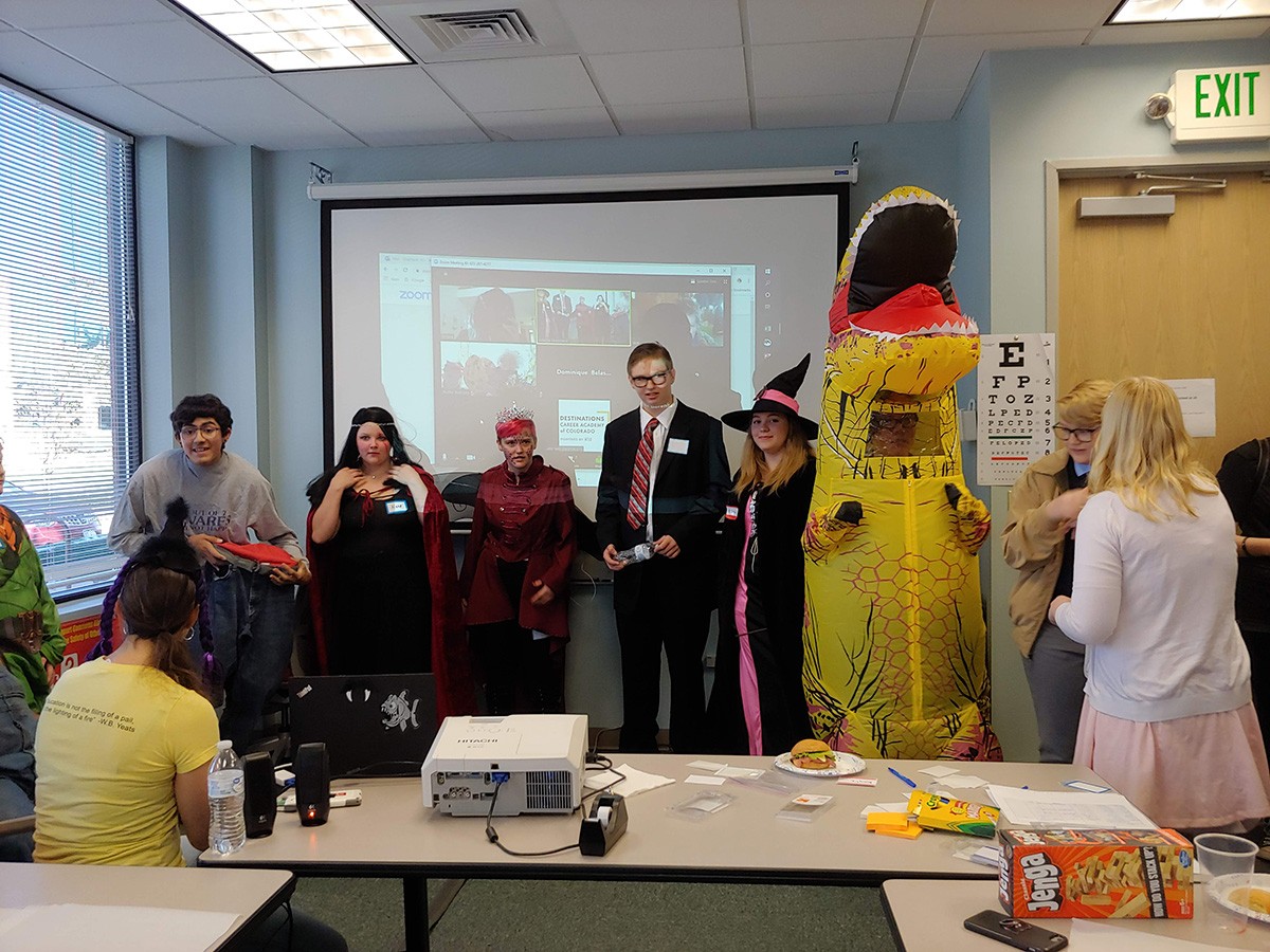 students presenting project at the festival